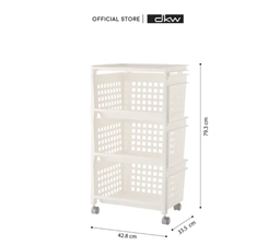 [21544] Kệ nhựa 3 tầng DKW HH-1070/3W trắng WH21 33.5x42.8xH79.3cm nhựa