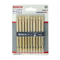 [40600] Đầu vặn vít ngắn BOSCH PH2-110mm 10PCS 2608521043